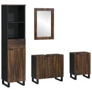 vidaXL Badrumsmöbelset med låda med hylla 4 pcs Vit 38 x 33 x 160 cm