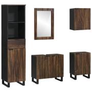 vidaXL Badrumsmöbelset med låda med hylla 5 pcs Vit 38 x 33 x 160 cm