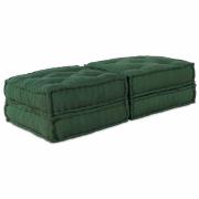 vidaXL Modulär soffa 2 pcs Grön 70 x 70 x 36 cm tyg