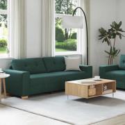 vidaXL Soffset med kudde med kudde 2 pcs Gul 221 x 78 x 80 cm Tyg
