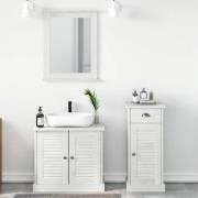 vidaXL Badrumsmöbelset med låda 3 pcs Brun 37 x 34 x 80 cm Massiv furu