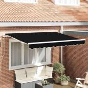 vidaXL Utfällbar markis Svart 350 x 200 cm Polyester, aluminium