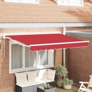 vidaXL Utfällbar markis Röd 350x200 cm tyg
