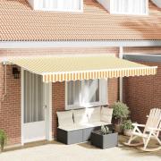vidaXL Utfällbar markis Gul, Vit 400 x 200 cm Polyester, aluminium