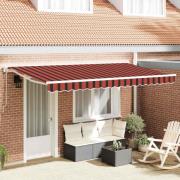 vidaXL Utfällbar markis Flerfärgad rand 400x200 cm tyg