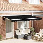 vidaXL Utfällbar markis Svart 400x200 cm tyg