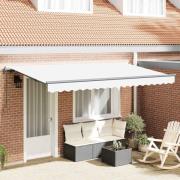 vidaXL Utfällbar markis Vit 400 x 200 cm Polyester och aluminium