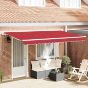 vidaXL Utfällbar markis Röd 400 x 200 cm Polyester och aluminium