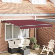 vidaXL Utfällbar markis Burgunder Röd 300x250 cm tyg
