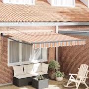 vidaXL Utfällbar markis Flerfärgsdesign 300x250 cm tyg