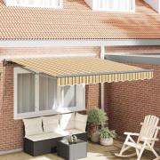 vidaXL Utfällbar markis Flerfärgad rand 300x250 cm tyg