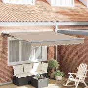 vidaXL Utfällbar markis Beige 300x250 cm tyg