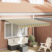 vidaXL Utfällbar markis Grön och Gul 300x250 cm tyg