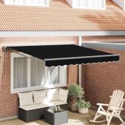vidaXL Utfällbar markis Svart 350x250 cm tyg