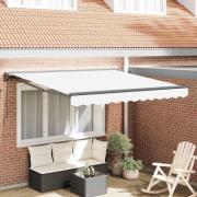 vidaXL Utfällbar markis Vit 350x250 cm tyg