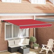 vidaXL Utfällbar markis Röd 350x250 cm tyg
