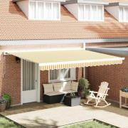 vidaXL Utfällbar markis Orange, vit 450 × 300 cm Tyg, Metall