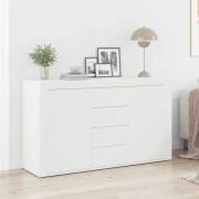 vidaXL Sideboard med låda Vit 120 x 36 x 69 cm Konstruerat trä