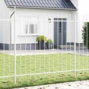 vidaXL Trädgårdsstängsel Vit 10.2 x 1.5 m Pulverlackerad stål