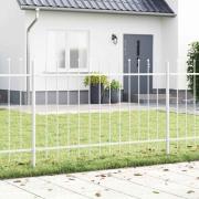 vidaXL Trädgårdsstängsel Vit 13.6 x 1.2 m Pulverlackerad stål