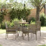 vidaXL Trädgårdsmöbelset 5 pcs Grå Poly rattan