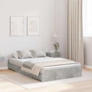 vidaXL Förvaringssängram Betonggrå 120 x 190 cm Konstruerat trä