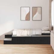 vidaXL Förvaringssängram Svart ek 234 x 103 x 53.5 cm Konstruerat trä