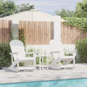 vidaXL Adirondack Gungstolar 2 pcs Vit HDPE