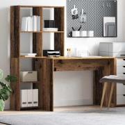 vidaXL Skrivbord Gammalt trä 138.5 x 55 x 143 cm Konstruerat trä