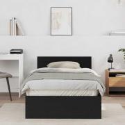 vidaXL Sängram Svart Ek 203 x 104 x 70 cm Konstruerat trä