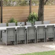 vidaXL Trädgårdsmöbelset 17 pcs Ljusgrå Polt rotting