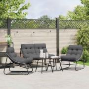 vidaXL Trädgårdsmöbelset 5 pcs Svart Stål