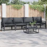 vidaXL Trädgårdsoffset 4 pcs Antracit Stål