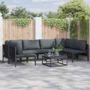 vidaXL Trädgårdsoffset 7 pcs Antracit Stål