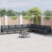 vidaXL Trädgårdsoffset 8 pcs Antracit Stål