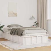 vidaXL Sängram Vit 90 x 190 cm Massiv furu