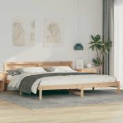 vidaXL Sängram med LED -remsljus Brun 200 x 200 cm Massiv furu