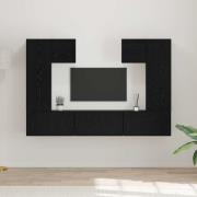 vidaXL TV-bänkset 7 pcs Svart ek 180 x 30 x 120 cm Konstruerat trä