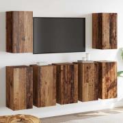 vidaXL TV-bänkset 7 pcs Gammalt trä 30.5 x 30 x 60 cm Konstruerat trä