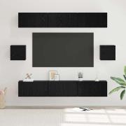 vidaXL TV-bänkset 8 pcs Svart ek 60 x 30 x 30 cm Konstruerat trä