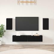 vidaXL TV-bänkset 4 pcs Svart ek 80 x 30 x 30 cm Konstruerat trä