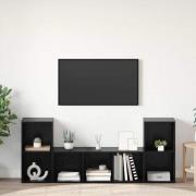 vidaXL TV-skåp 3 pcs Svart 107 x 35 x 37 cm Konstruerat trä