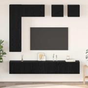 vidaXL TV-bänkset 8 pcs Svart ek 190,5 x 28,5 x 151 cm Konstruerat trä