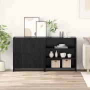 vidaXL Skåp 2 pcs Svart ek 70 x 41 x 75 cm Konstruerat trä