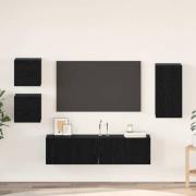 vidaXL TV-bänkset 5 pcs Svart ek 160 x 30 x 30.5 cm Konstruerat trä