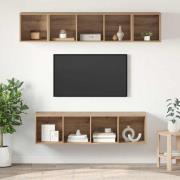 vidaXL TV-bänkset Väggmonterad 4 pcs artisan ek Konstruerat trä