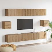 vidaXL TV-bänkset Väggmonterad 6 pcs Gammal hantverk 100 x 30 x 30 cm