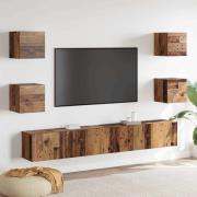 vidaXL TV-skåp 6 pcs Brun 200 x 30 x 30 cm Konstruerat trä