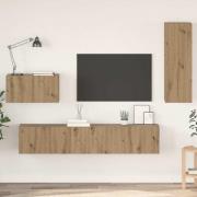 vidaXL Vägg TV Skåp 4 pcs artisan ek 200 x 30 x 30 cm Träkomposit