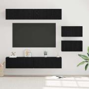 vidaXL TV-bänkset 6 pcs Svart ek 80 x 30 x 30 cm Konstruerat trä